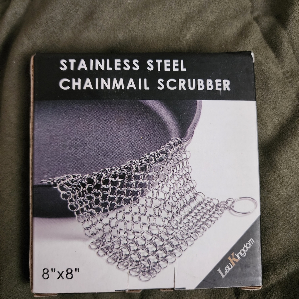 NIB Stainless Steel Chainmail Scrubber 8"x8"